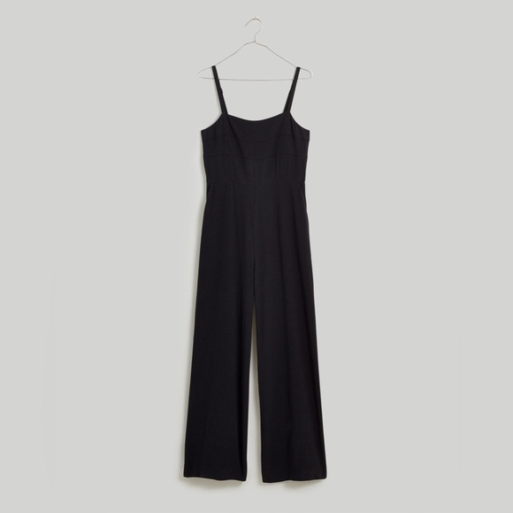 MWT Madewell Plus Square-Neck Wide-Leg Sleeveless Jumpsuit - 18W - Black - Picture 5 of 9